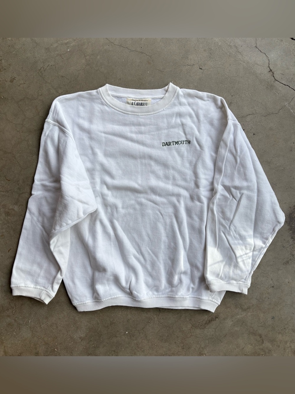 Vintage 90s Z. Cavaricci Dartmouth Embroidered Crewneck Sweatshirt White XL